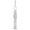 Thumbnail Image 2 of Brilliant Moments Baguette & Round-Cut Diamond Cross Necklace 1-1/2 ct tw 14K White Gold