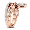 Thumbnail Image 3 of J'Lure Hexagon Portrait-Cut Lab-Grown Diamond Chain Link Ring 1 ct tw 14K Rose Gold