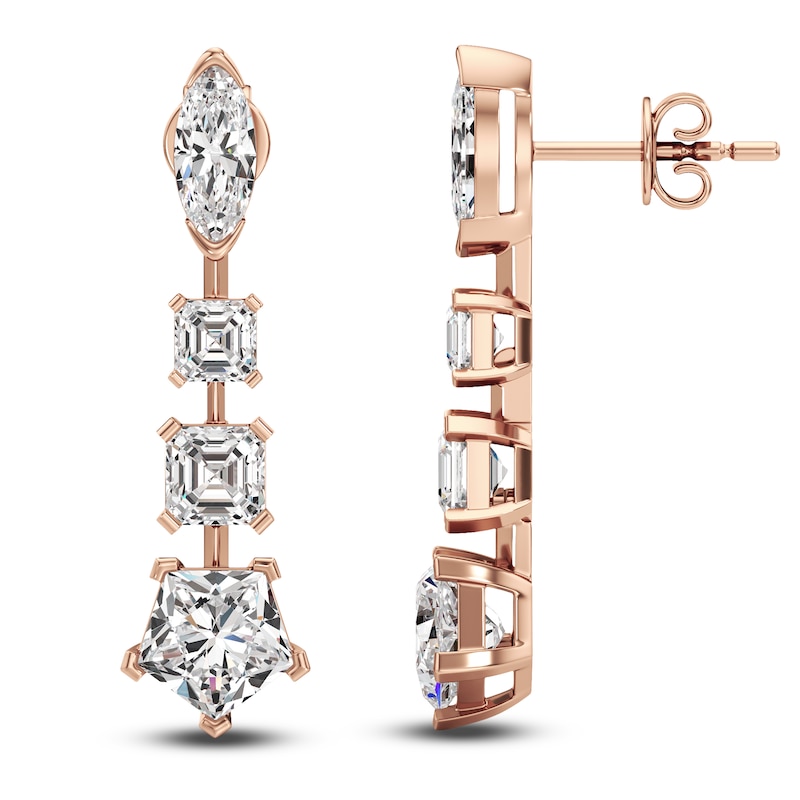 Main Image 1 of J'Lure Multi-Shape Lab-Grown Diamond Drop Earrings 4 ct tw 14K Rose Gold