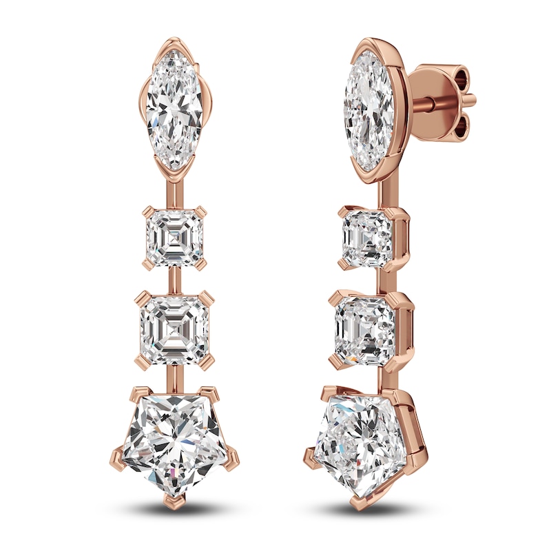 Main Image 2 of J'Lure Multi-Shape Lab-Grown Diamond Drop Earrings 4 ct tw 14K Rose Gold