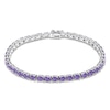 Thumbnail Image 1 of Oval-Cut Natural Amethyst Line Bracelet Sterling Silver 7.25"
