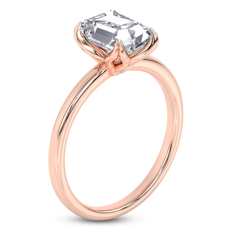 Main Image 2 of Certified Emerald-Cut Diamond Solitaire Engagement Ring 2 ct tw 14K Rose Gold (I1/I)