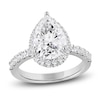 Thumbnail Image 1 of Pear-Shaped Lab-Grown Diamond Halo Engagement Ring 4 ct tw 14K White Gold