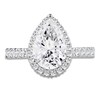 Thumbnail Image 3 of Pear-Shaped Lab-Grown Diamond Halo Engagement Ring 4 ct tw 14K White Gold