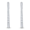 Thumbnail Image 1 of Lab-Grown Diamond Graduated Inside-Out Oval Hoop Earrings 2 ct tw 10K White Gold