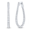 Thumbnail Image 2 of Lab-Grown Diamond Graduated Inside-Out Oval Hoop Earrings 2 ct tw 10K White Gold