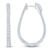 Thumbnail Image 3 of Lab-Grown Diamond Graduated Inside-Out Oval Hoop Earrings 2 ct tw 10K White Gold
