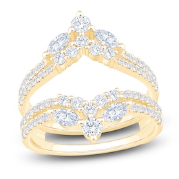 Marquise & Round-Cut Lab-Grown Diamond Enhancer Ring 1-1/3 ct tw 14K Yellow Gold