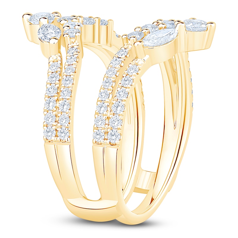 Main Image 2 of Marquise & Round-Cut Lab-Grown Diamond Enhancer Ring 1-1/3 ct tw 14K Yellow Gold