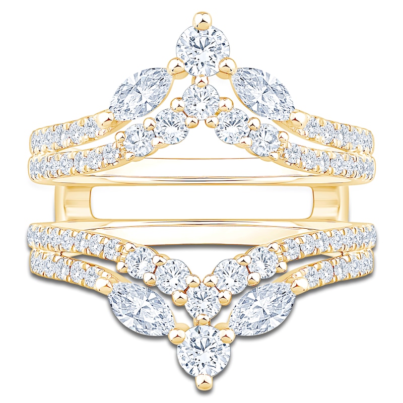Main Image 3 of Marquise & Round-Cut Lab-Grown Diamond Enhancer Ring 1-1/3 ct tw 14K Yellow Gold