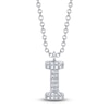 Thumbnail Image 1 of Shy Creation Diamond Letter I Pavé Necklace 1/20 ct tw 14K White Gold 18" SC55028331-I