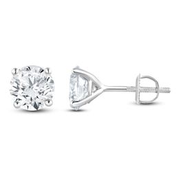 Round-Cut Lab-Grown Diamond Solitaire Stud Earrings 3 ct tw 14K White Gold (SI2/F)