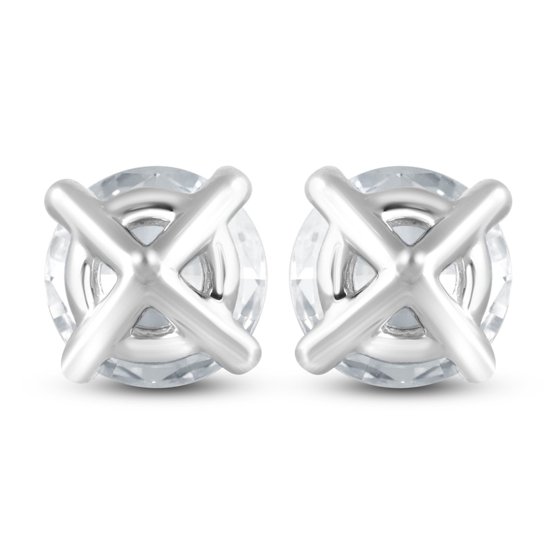 Main Image 3 of Round-Cut Lab-Grown Diamond Solitaire Stud Earrings 3 ct tw 14K White Gold (SI2/F)