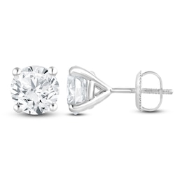 Round-Cut Lab-Grown Diamond Solitaire Stud Earrings 5 ct tw 14K White Gold (SI2/F)