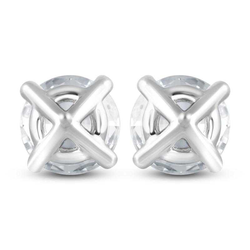 Main Image 3 of Round-Cut Lab-Grown Diamond Solitaire Stud Earrings 5 ct tw 14K White Gold (SI2/F)