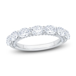 Oval-Cut Lab-Grown Diamond Anniversary Ring 2 ct tw 14K White Gold