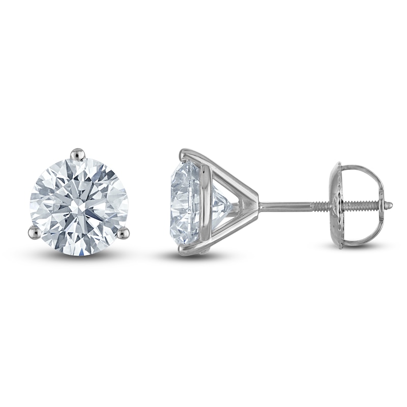 Main Image 1 of Round-Cut Lab-Grown Diamond Solitaire Stud Earrings 3 ct tw Platinum (VS2/F)