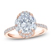 Thumbnail Image 1 of Vera Wang VOW Oval-Cut Lab-Grown Diamond Halo Engagement Ring 3 ct tw 14K Rose Gold