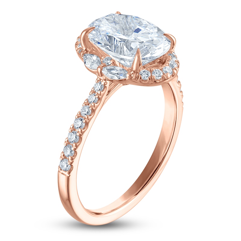 Main Image 2 of Vera Wang VOW Oval-Cut Lab-Grown Diamond Halo Engagement Ring 3 ct tw 14K Rose Gold