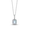 Thumbnail Image 1 of Rectangle-Cut Natural Aquamarine Pendant Necklace 1/8 ct tw 14K White Gold