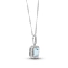 Thumbnail Image 2 of Rectangle-Cut Natural Aquamarine Pendant Necklace 1/8 ct tw 14K White Gold