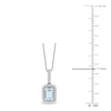 Thumbnail Image 4 of Rectangle-Cut Natural Aquamarine Pendant Necklace 1/8 ct tw 14K White Gold