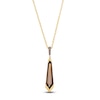 Thumbnail Image 1 of Le Vian Silhouette Elongated Shield-Cut Chocolate Quartz Necklace 1/20 ct tw Diamonds 14K Honey Gold 19"