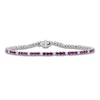 Thumbnail Image 1 of Lab-Created Ruby & White Lab-Created Sapphire Line Bracelet Sterling Silver 7.5"