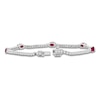 Thumbnail Image 2 of Oval-Cut Lab-Created Ruby & White Lab-Created Sapphire Station Bracelet Sterling Silver 7.5"