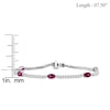 Thumbnail Image 3 of Oval-Cut Lab-Created Ruby & White Lab-Created Sapphire Station Bracelet Sterling Silver 7.5"