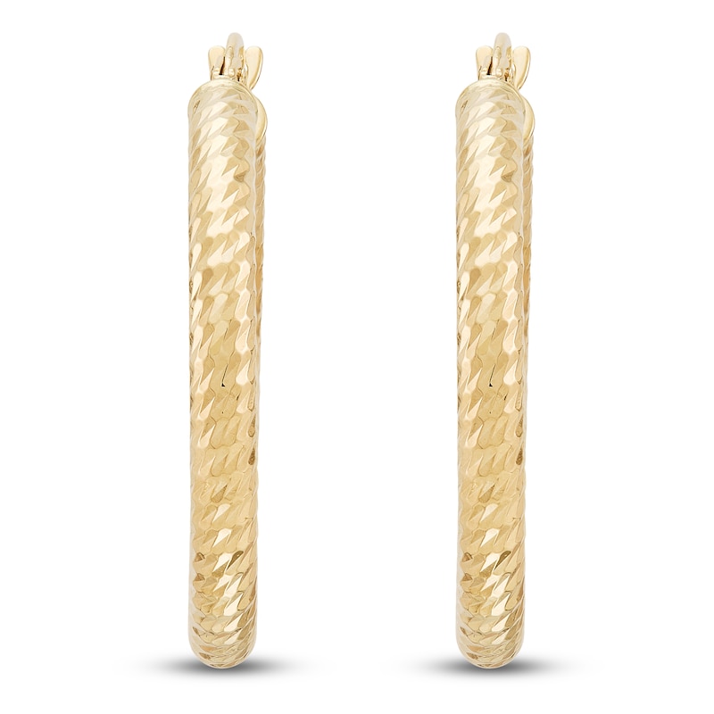 Main Image 3 of Diamond-Cut Hoop Earrings 14K Yellow Gold 20mm