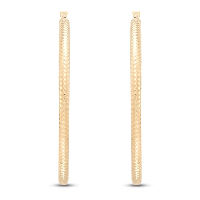 Main Image 1 of Diamond-Cut Hoop Earrings 14K Yellow Gold 40mm