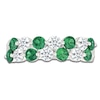 Thumbnail Image 3 of Lab-Created Emerald & White Lab-Created Sapphire Two-Row Ring Sterling Silver