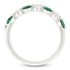 Thumbnail Image 4 of Lab-Created Emerald & White Lab-Created Sapphire Two-Row Ring Sterling Silver