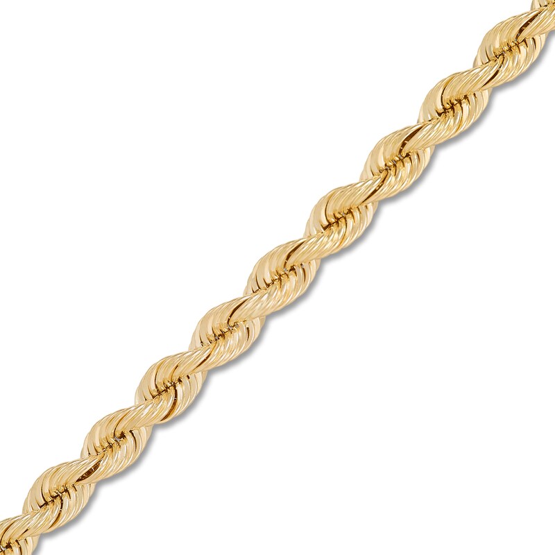 Main Image 3 of Silk Rope Chain Necklace 3.7mm Solid 14K Yellow Gold 24"
