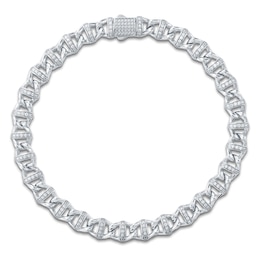 Men's Diamond Pavé Mariner Link Bracelet 1/2 ct tw Sterling Silver 8.5"
