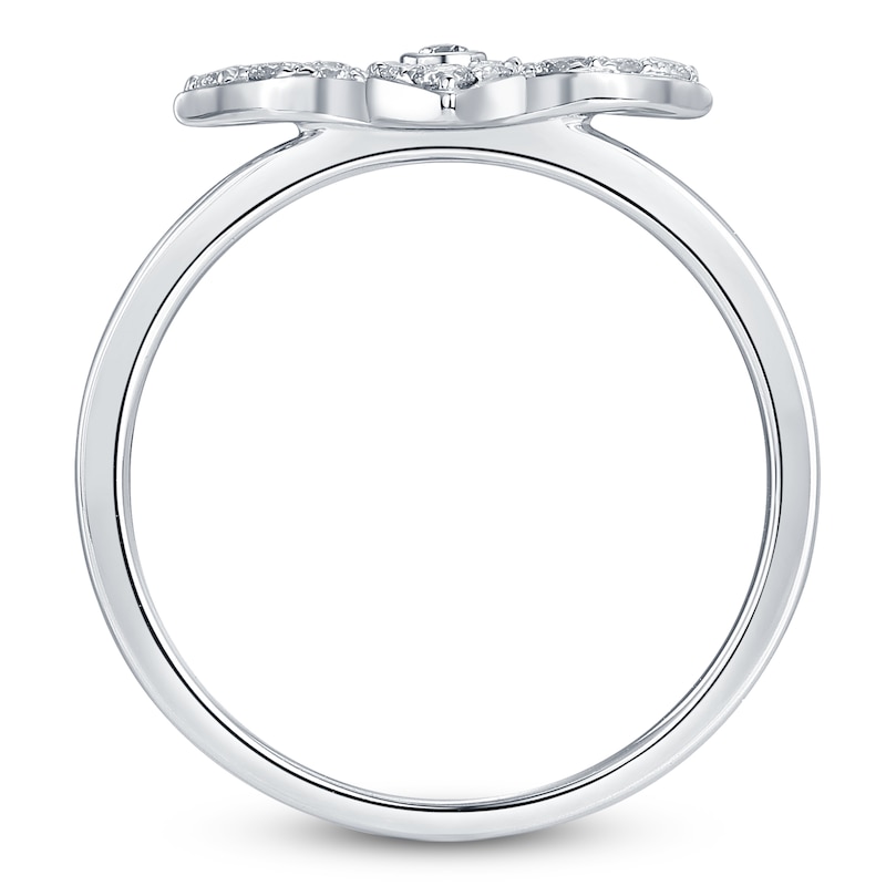 Main Image 2 of Multi-Diamond Pavé Flower Ring 3/8 ct tw 10K White Gold
