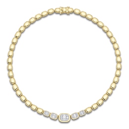 Shy ICON Lumeria Baguette & Round-Cut Multi-Diamond Necklace 1 ct tw ct tw 14K Yellow Gold 17"