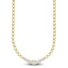 Thumbnail Image 2 of Shy ICON Lumeria Baguette & Round-Cut Multi-Diamond Necklace 1 ct tw ct tw 14K Yellow Gold 17"