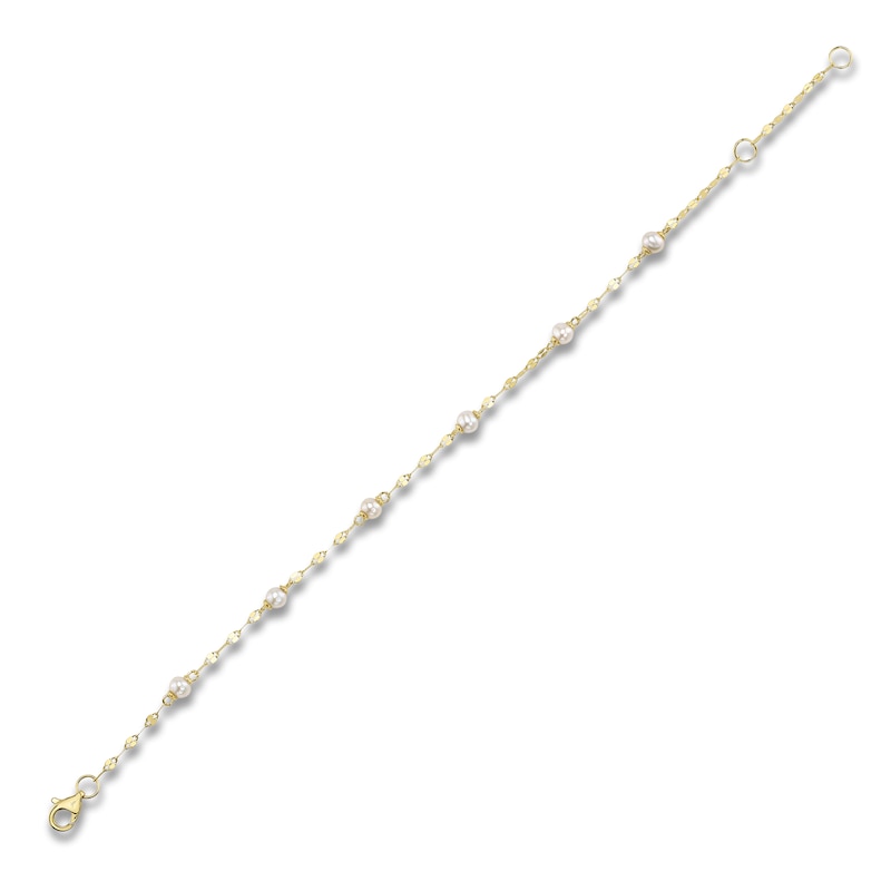 Main Image 2 of Shy Creation Cultured Pearl Valentino Chain Bracelet 14K Yellow Gold 7"