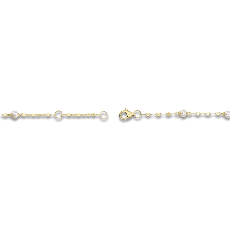 Main Image 3 of Shy Creation Cultured Pearl Valentino Chain Bracelet 14K Yellow Gold 7"