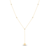 Thumbnail Image 1 of Bezel-Set Diamond Station Y-Drop Necklace 3/8 ct tw 14K Yellow Gold 18"