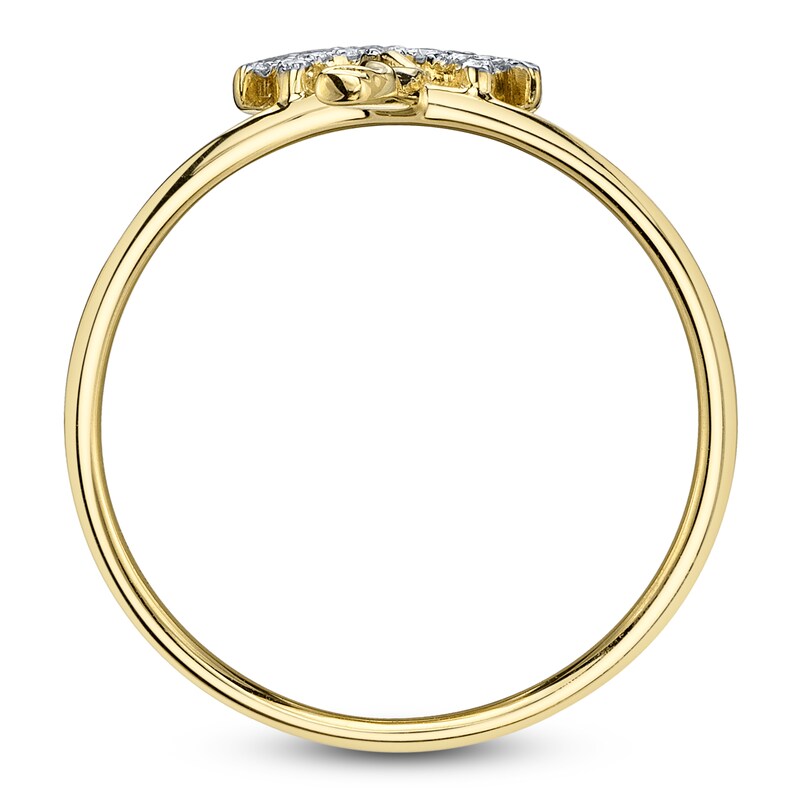 Main Image 3 of Shy Creation Diamond Palm Tree Ring 1/10 ct tw 14K Yellow Gold JR55001195RD