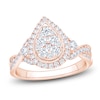 Thumbnail Image 1 of Brilliant Moments Certified Multi-Diamond Pear Halo Engagement Ring 1 ct tw 14K Rose Gold