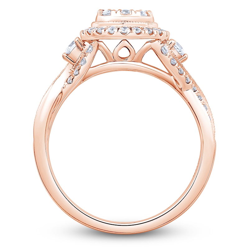 Main Image 2 of Brilliant Moments Certified Multi-Diamond Pear Halo Engagement Ring 1 ct tw 14K Rose Gold