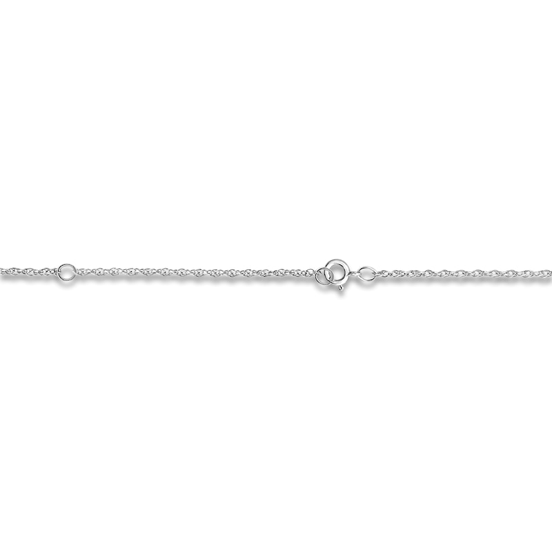 Main Image 3 of Diamond Accent Hearts Name Necklace Sterling Silver 18"
