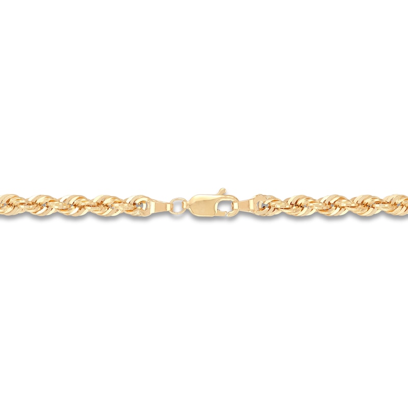 Main Image 2 of Rope Chain Necklace 3.85mm Semi-Solid 10K Yellow Gold 22"