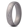 Thumbnail Image 2 of Men's Celtic Knot Engraved Wedding Band Matte Tungsten Carbide 6mm