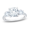 Thumbnail Image 1 of Cushion & Round-Cut Lab-Grown Diamond Three-Stone Engagement Ring 3 ct tw Platinum