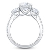 Thumbnail Image 2 of Cushion & Round-Cut Lab-Grown Diamond Three-Stone Engagement Ring 3 ct tw Platinum